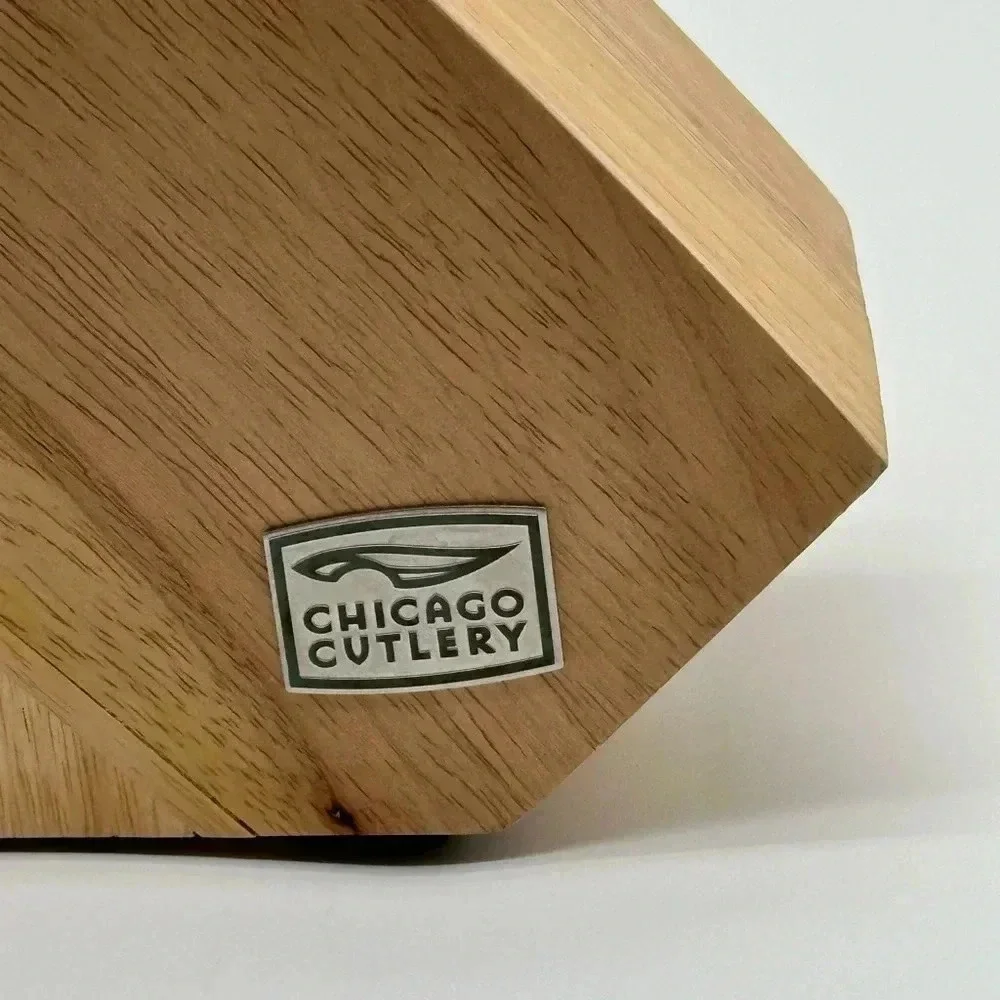 Chicago Cutlery 14 Slot Wood Knife Block Only Counter Top Wooden Knife Holder